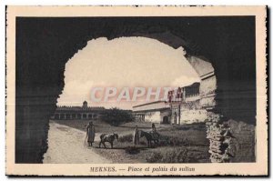 Old Postcard Morocco Meknes place and Sultan palace