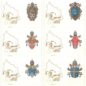 Heraldry 50th anniversary of the construction of the Vatican city state set of 6