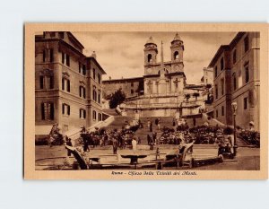 Postcard Church of the Trinity of Mountains, Rome, Italy