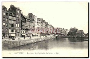 Postcard Old Honfleur Perspectioe Quai Sainte Catherine