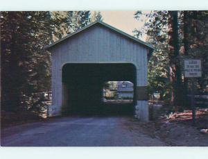 Unused Pre-1980 COVERED BRIDGE Blue River Oregon OR t8379