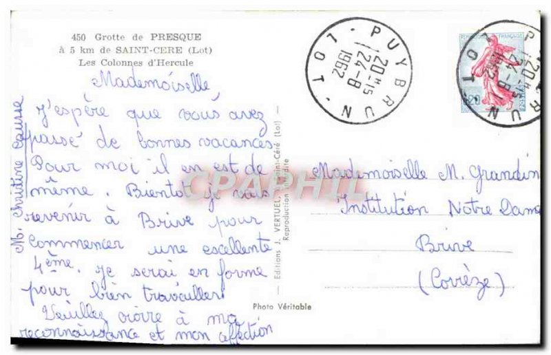 Postcard Modern Saint Cere Columns D & # 39Hercule