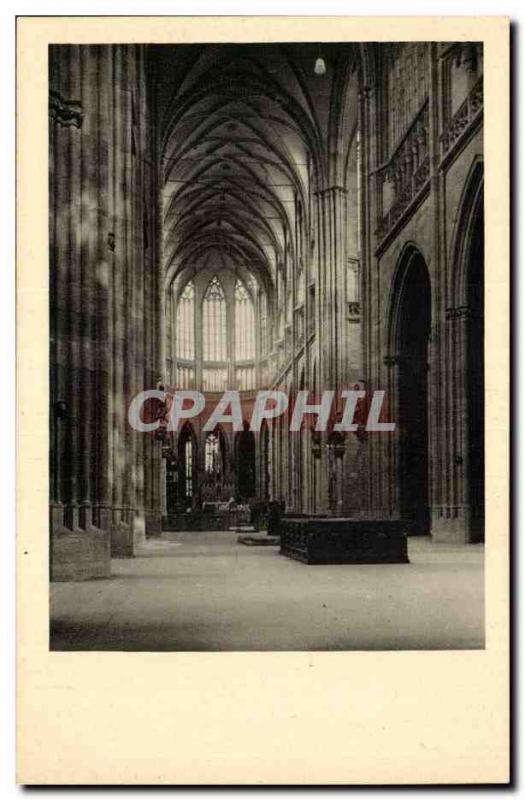 Czech Prague Old Postcard L & # 39interieur the cathedral of St. Vitus Prag