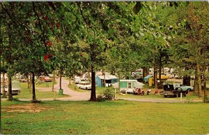 Camping Trailers Shady Campgrounds Beech Bend Park Bowling Green KY Postcard G51