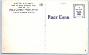 VIROQUA, Wisconsin  WI   Roadside HICKORY HILL MOTEL  c1940s Linen  Postcard
