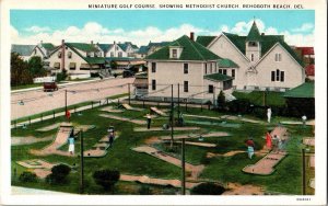 MINIATURE GOLF COURSE, METHODIST CHURCH, REHOBOTH BEACH, Delaware Postcard KF9