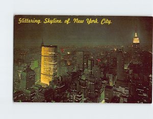 Postcard Glittering Skyline of New York City, New York