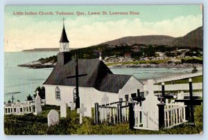 Tadoussac Quebec Canada Postcard Little Indian Church St. Lawrence c1910
