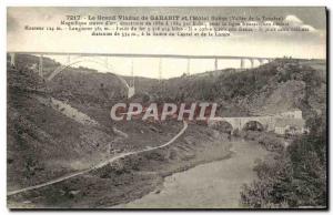 Old Postcard The great Garabit viaduct and hotel Greze Valley of Truyere