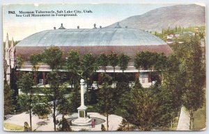 Mormon Tabernacle Salt Lake City UT Sea Gull Monument Vintage Postcard