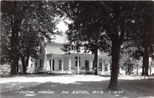 C28/ Big Rapids Michigan Mi Real Photo RPPC Postcard c40s Postal Manor