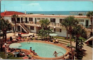 Perry's Ocean Edge Beach Motel, S Atlantic Avenue Daytona Beach FL Postcard H26