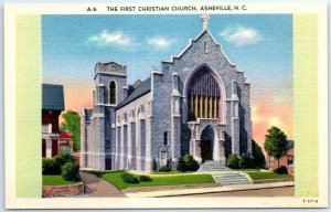 Postcard - The First Christian Church - Asheville, North Carolina