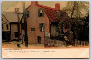 Site of First or Common House Plymouth MA Unused Rotograph UDB Postcard K10