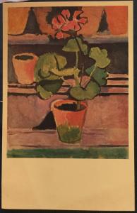 Postcard Unused Pot of Geraniums National Gallery of Art Washington DC LB