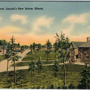 c1940s New Salem, IL Main Street Lincoln's Cabin Main St Miller-Kelso House A226