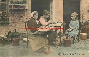 Belgium, Flamandes, Dentellieres, Women Sewing Outside, Thill No 19 by Nels