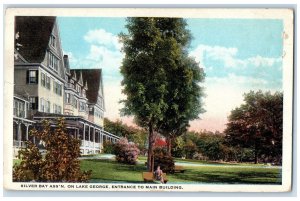 1925 Chair Near Main Building Silver Bay Ass'n Lake George NY Postcard 