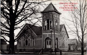 Postcard Presbyterian Church in Farmersburg, Indiana