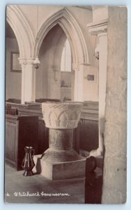 RPPC Whitchurch Canonicorum interior  Dorset ENGLAND UK Postcard