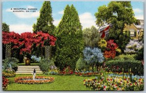 Augusta Georgia 1940s Postcard A Beautiful Garden