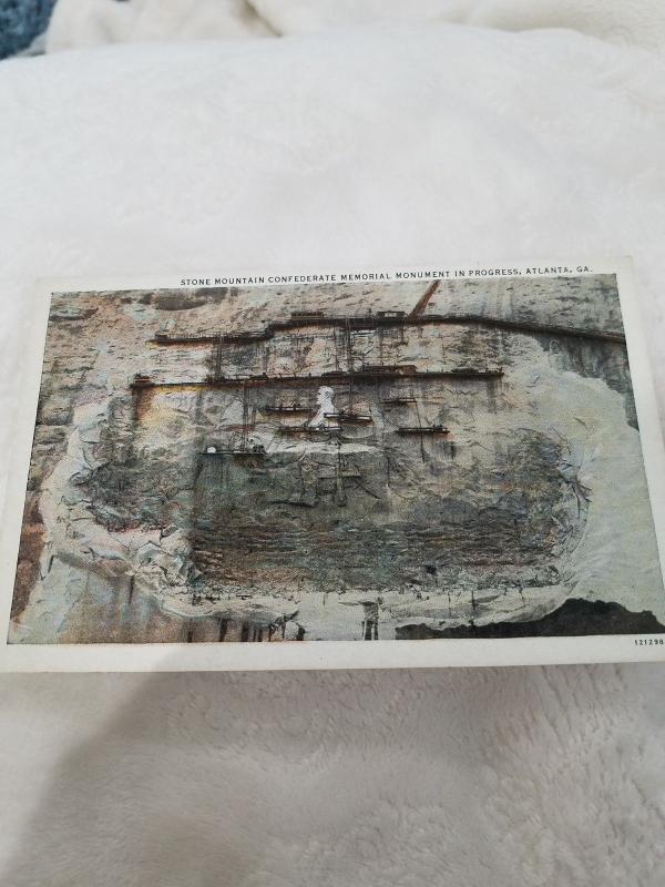 Vintage Photo Postcard, Stone Mountain Monument in Progress, Georgia