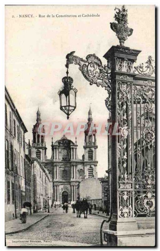 Old Postcard Nancy Street and Cathedral of the Constitution