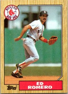 1987 Topps Baseball Card Ed Romero Boston Red Sox sk3216