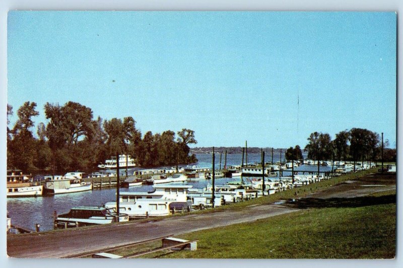c1950's Municipal Boat Harbor On The Ohio River Louisville Kentucky KY Postcard
