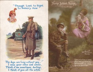 Though Lost To Sight To Memory Dear Military 2x Romance Postcard s