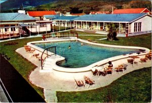 Tokaanu, Auckland New Zealand  TOKAANU HOTEL & POOL Roadside 4X6 Chrome Postcard