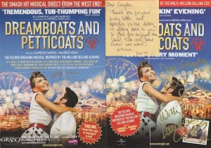 Dreamboats & Petticoats 2x Hand Signed Folded Theatre Flyer s