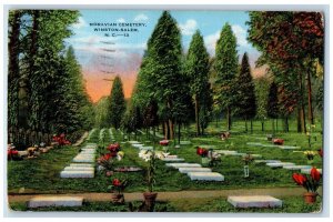 1952 Moravian Cemetery Winston-Salem Mebane North Carolina NC Vintage Postcard