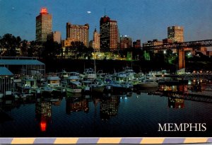 Tennessee Memphis Harbor At Twilight