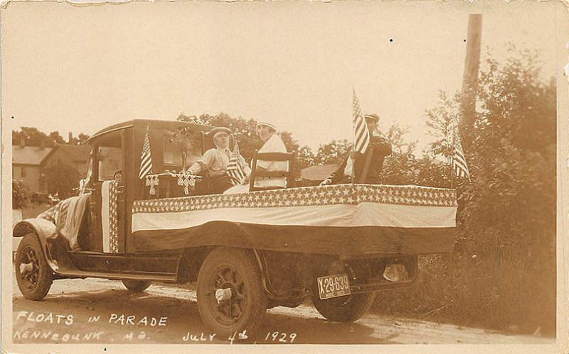 Kennebunk ME July 4, 1929 Parade Truck Float RPPC Postcard