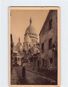 Postcard La Basilique vue de la Rue du Chevalier de la Barre Paris France