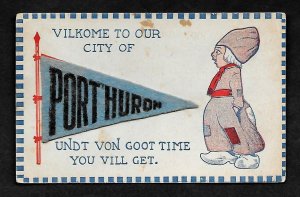 MP Port Huron Felt PENNANT Dutch Boy Vilkome to our City