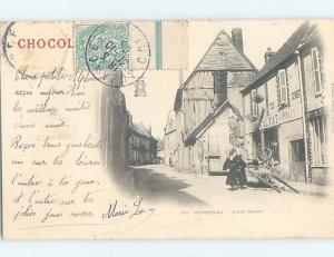 1905 postcard SHOP ON THE STREET Courtenay - Loiret France F5138