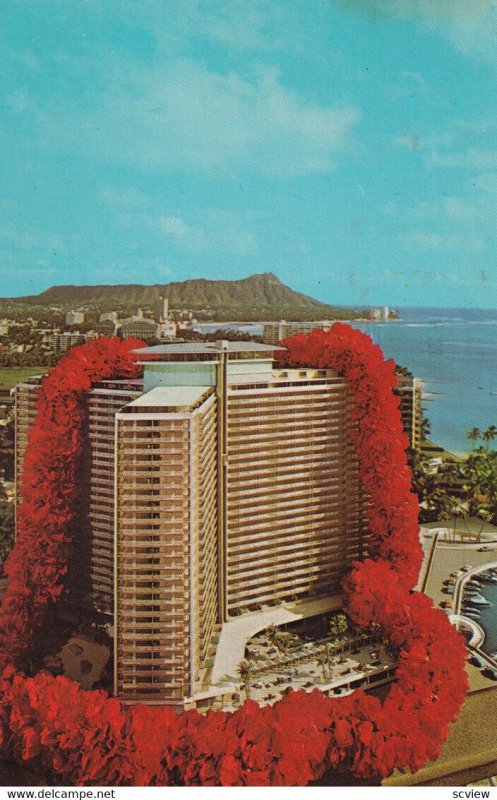 HONOLULU, Hawaii,1950-1960s; Overlooking Waikiki and the Yacht Harbor