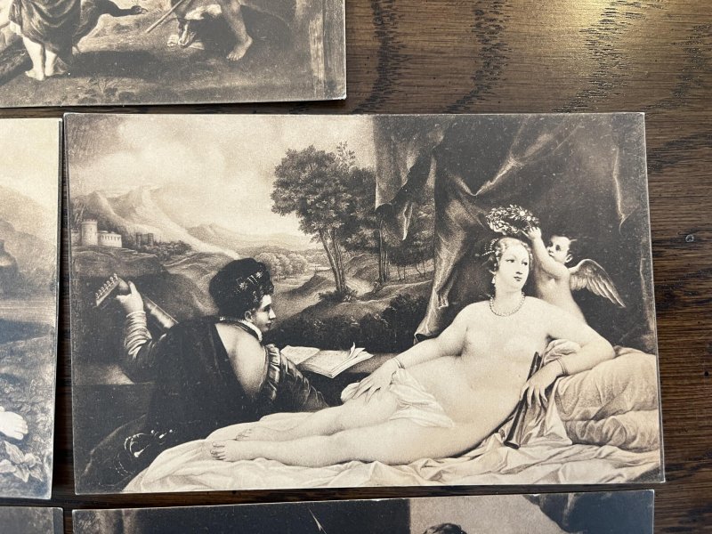 (5)  DRESDNER GALERIE POSTCARDS (VENUS) TIZIAN, RUBENS , RENI , VanDYCK, VECCHIO