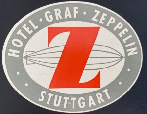 Mint Air Baggage Oval Label Tag Graf Zeppelin Hotel Stuttgart Germany