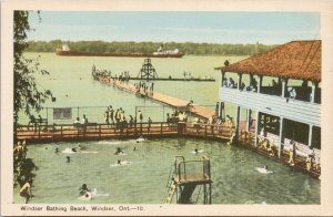 Windsor Bathing Beach Windsor Ontario ON Unused PECO Postcard G9