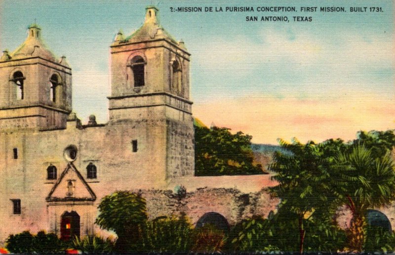 Texas San Antonio Mission De La Purisma First Mission Built 1731