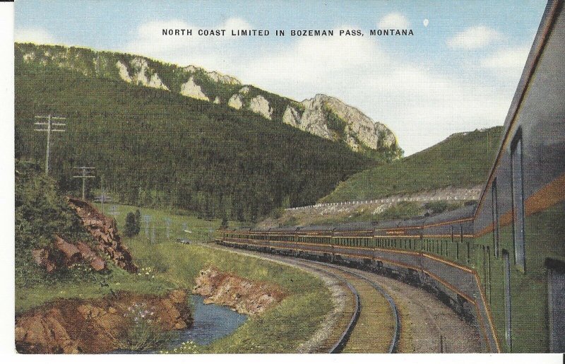 POSTCARD NORTH COAST LIMITED IN BOZEMAN PASS MONTANA