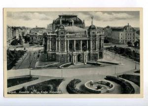 236420 CROATIA ZAGREB Theatre Alexander Square 1936 year RPPC 