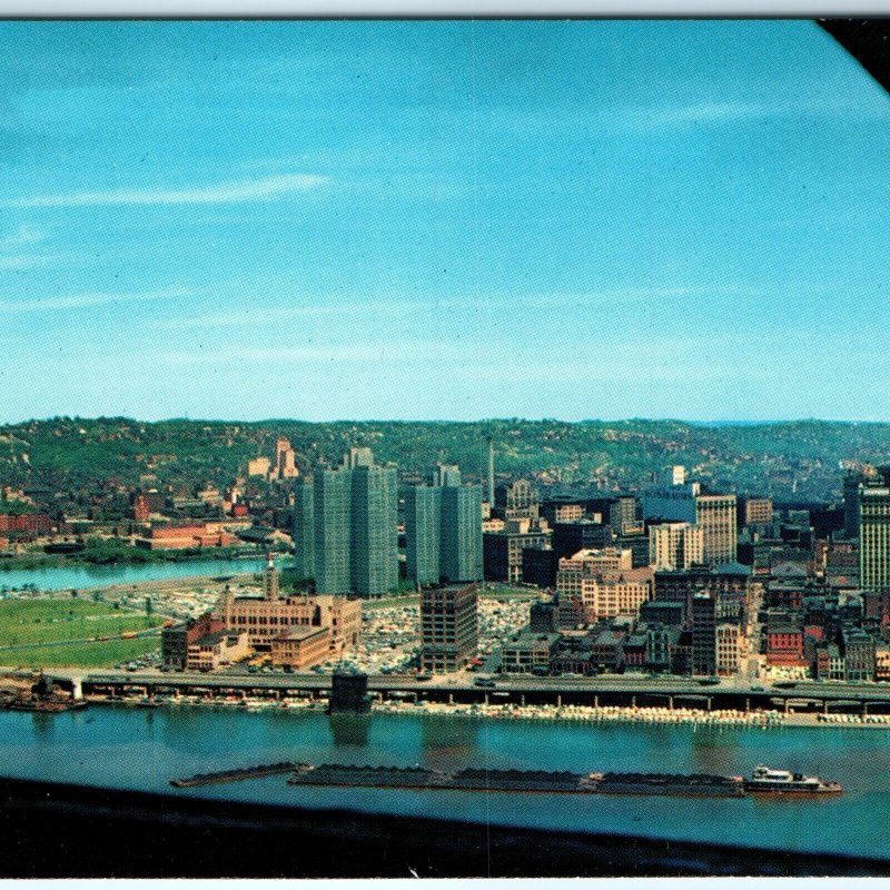 c1960s Pittsburgh, PA City View from Mt. Washington Point Park Gateway Plaza A68