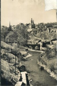 Postcard Europe Luxembourg city view Stierchen ville haute