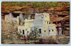 Manitou Colorado CO Postcard View Taos Indian Pueblo Cliff Dwellers Ruins 1910