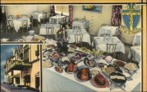 Hollywood CA Bit of Sweden Restaurant Sunset Blvd FOOD Linen Postcard