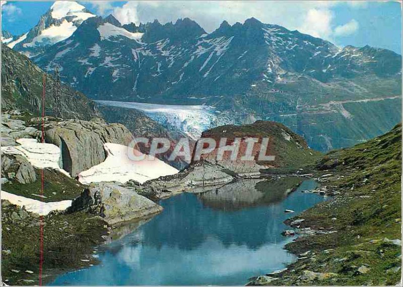 Modern Postcard Blick von der auf den Grimsel Passhohe Rhonegletscher und Gal...